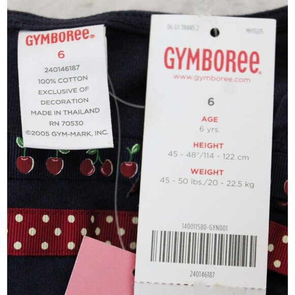 NEW 2006 Gymboree Cherry Pie Shirt sz 6 Fruit Embroidered Ribbon Sqaure Neck - Picture 8 of 9